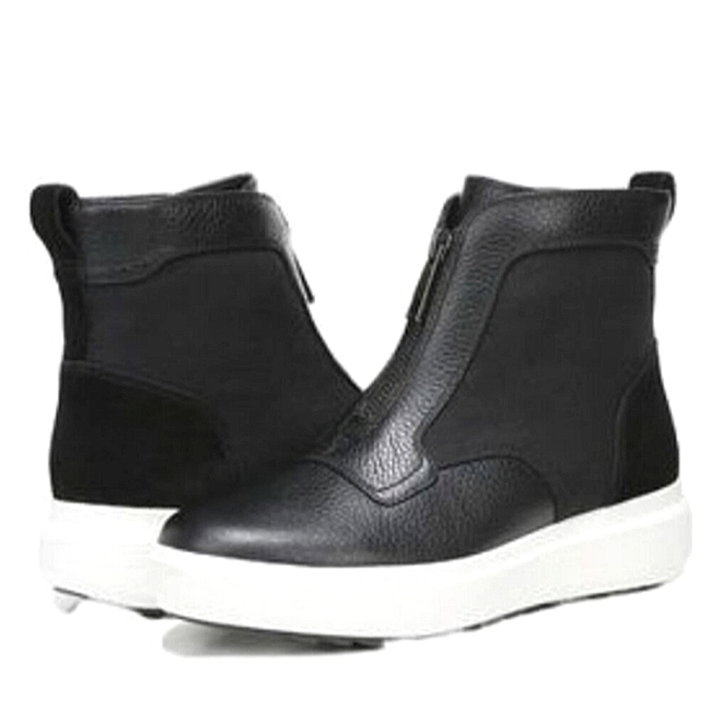 New w/Box Naturalizer Tisha Leather Black Front Zip Ankle Boots Size 7 Wide
